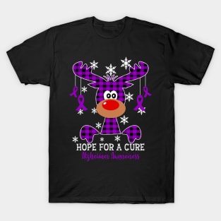 Reindeer Hope For A Cure Alzheimer Awareness Christmas T-Shirt